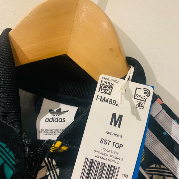 ADIDAS Originals Bomber Style Jacket Multicolor Print Kids Junior Medium NEW - Picture 3 of 3